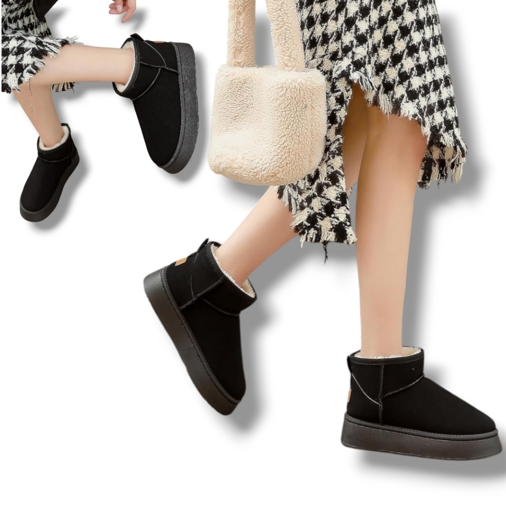 NEW 🖤 FASHION Women's Black Faux Fur Ultra Mini Platform Winter Boots